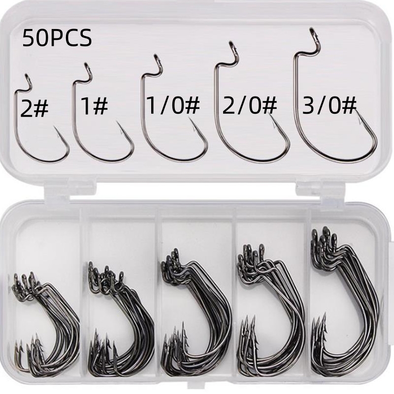 Fishing Hook Box - 50 sztuk/pudełko Haczyki wędkarskie z wysokowęglowej