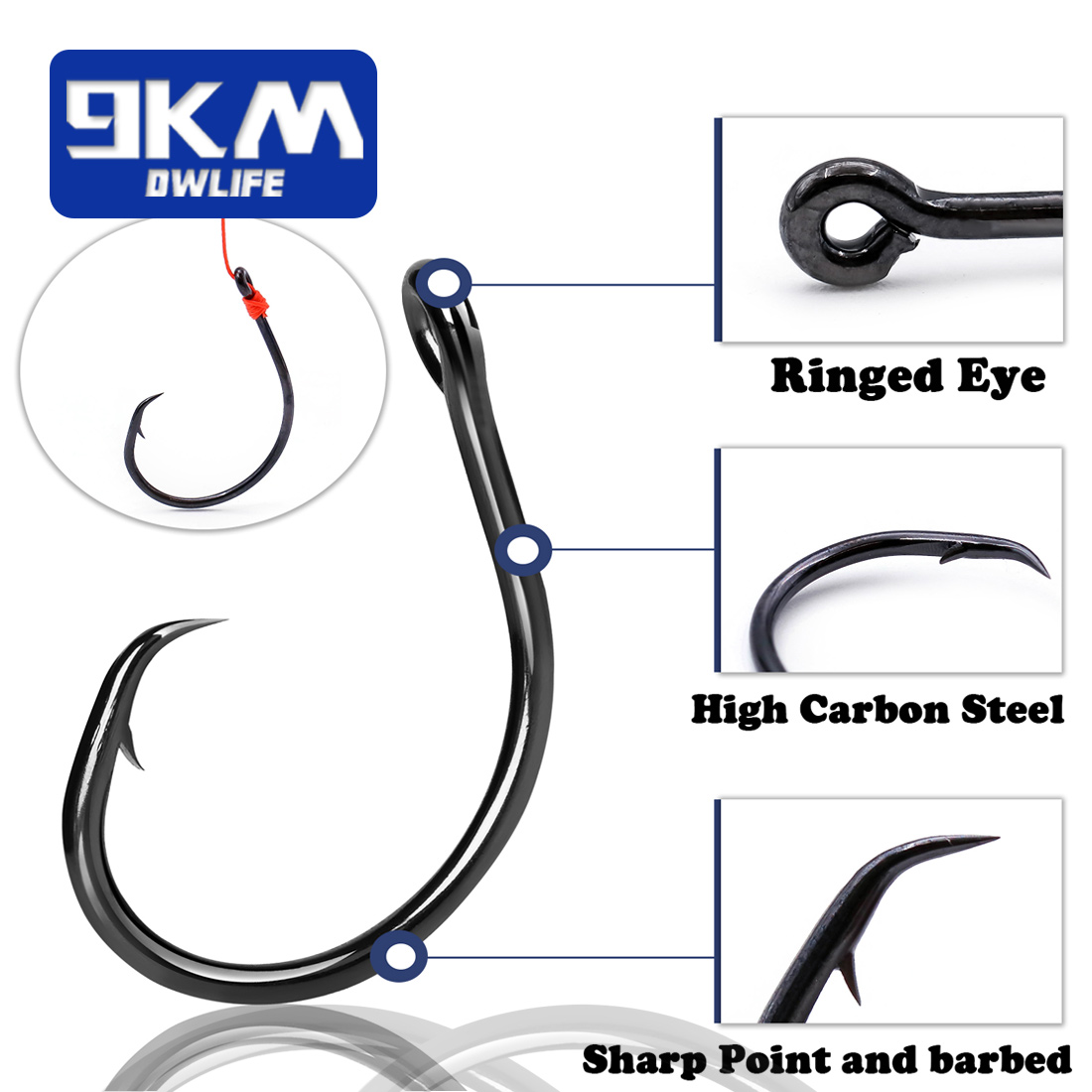 9KM 25-50 szt. Haczyki okrągłe – Fishing Hook Circle recenzja i cena