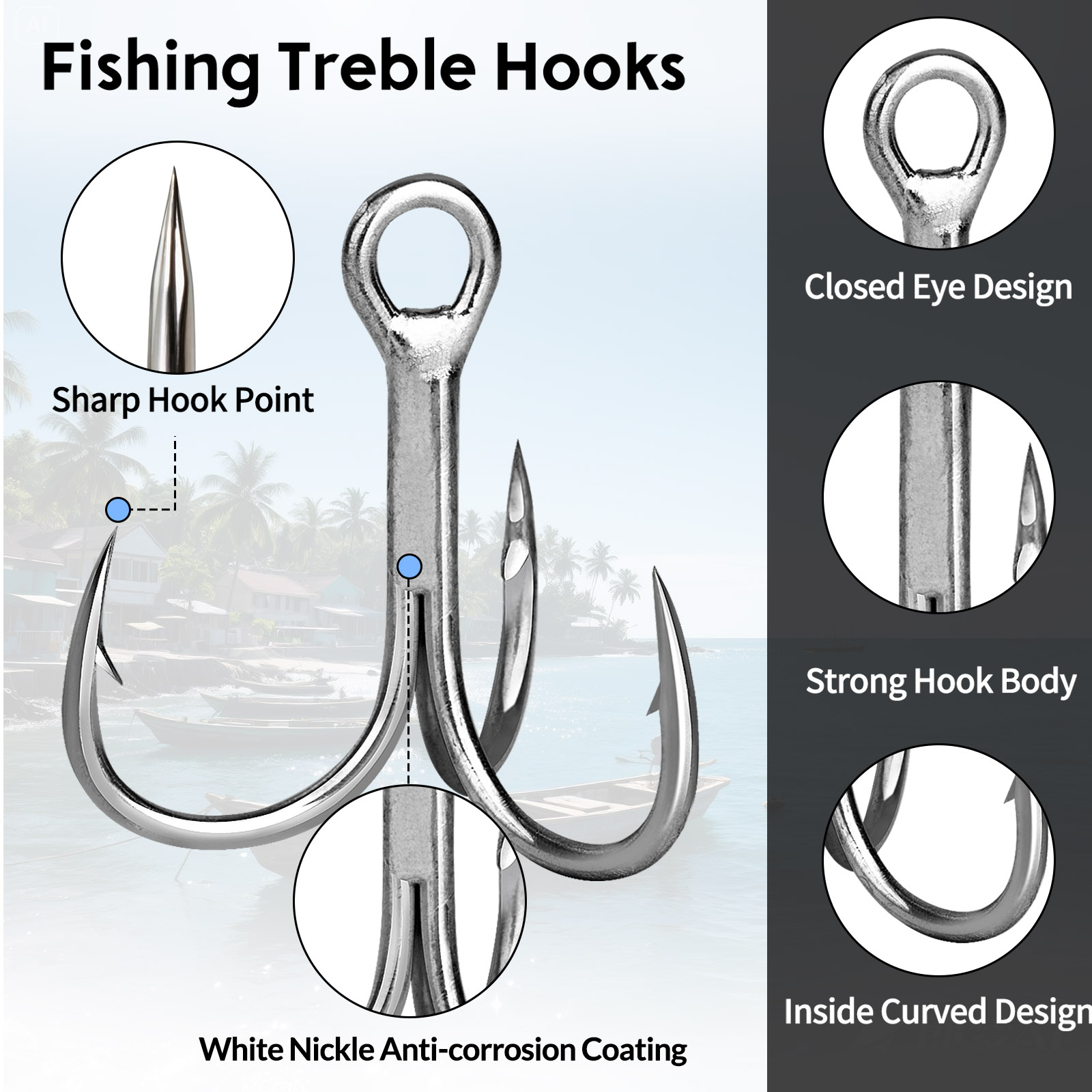 Haczyki potrójne do wody słone – Fishing Hook Offset recenzja i cena